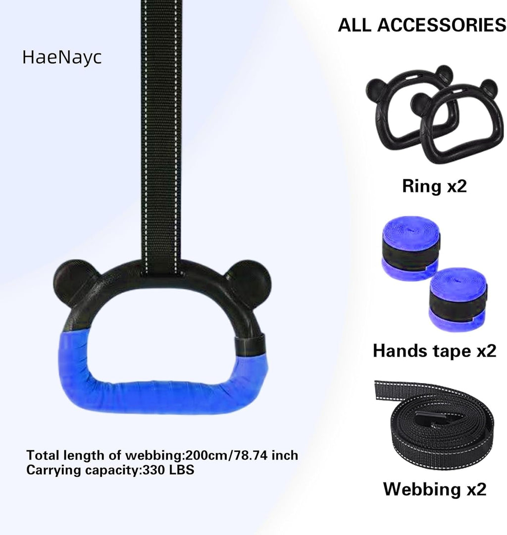 Skiennix Kids Gymnastics Rings - Adjustable Strap Strength Training Equipment for Home Use