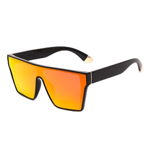 OTICALA Oversized Polarized Sunglasses for Men Sunglasses Large Flat Top Chic Big Square Shades Sun Glasses (Orange)