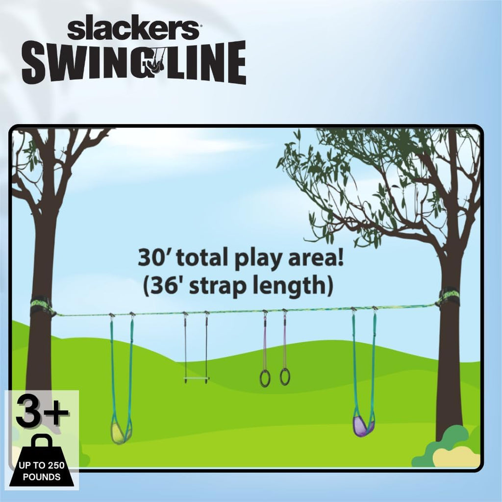 Slackers Tree Swing Kit - Transform Your Backyard with a Fun Tree Swing - Ideal for Ages 3+