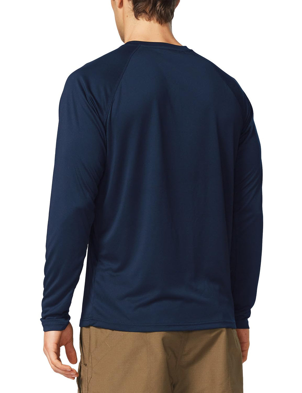 baleaf Mens UPF 50+ Sun Protection Shirts Long Sleeve Rash Guard, Quick Dry 4-Way Stretch for Fishing Swimming Surfing 01-Dark Blue 3XL