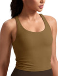 HeyNuts Zeal Bras | Longline Ribbed Medium Support Sports Bra with Crisscross Back & Removable Pads - A-D Cups