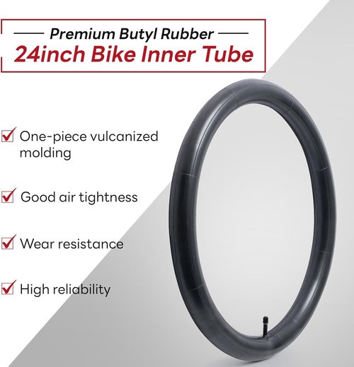 AV32mm 24" Bike Tube - Reliable Replacement Inner Tube for City, Road, Cruiser & Mountain Bikes | Fits 1.75-2.125 Sizes