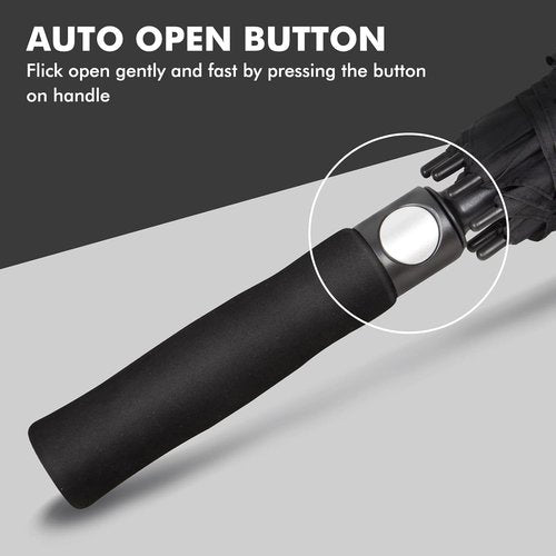 NINEMAX Golf Umbrella - Large 62-Inch Automatic Open Double Canopy | Windproof & Waterproof Design