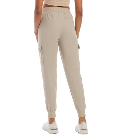 Rrosseyz Womens Cargo Pants with Pockets-Lightweight Quick Dry Water Resistant Hiking Pants for Travel Casual Athletic and Outdoor(Apricot Yellow,M)