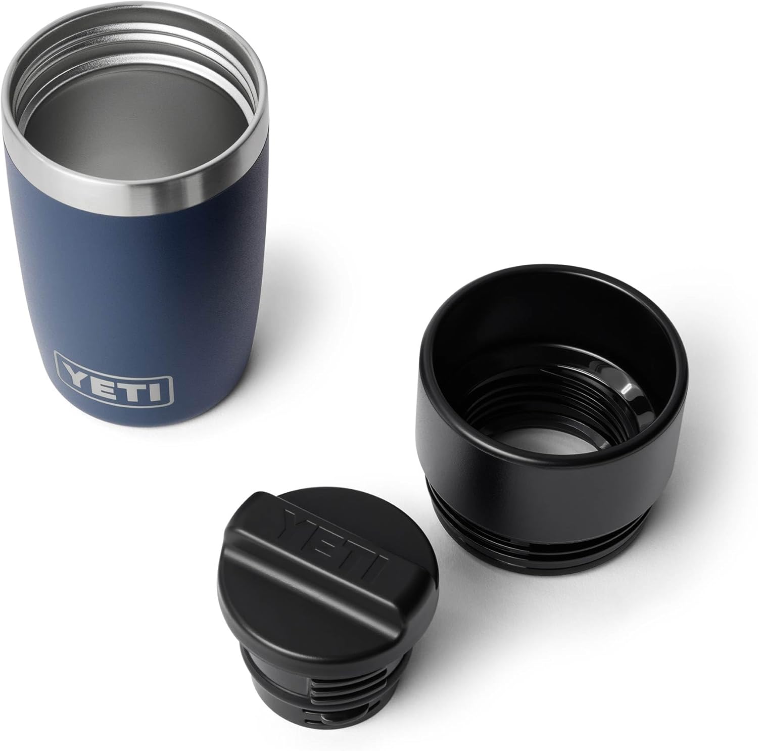 YETI Rambler 8 oz Travel Bottle - Stainless Steel, Vacuum Insulated, Leakproof Commuter Cap | Navy