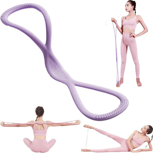 Figure 8 Resistance Band - Elastic Fitness Bands with Handles for Arms, Back & Shoulder Workouts