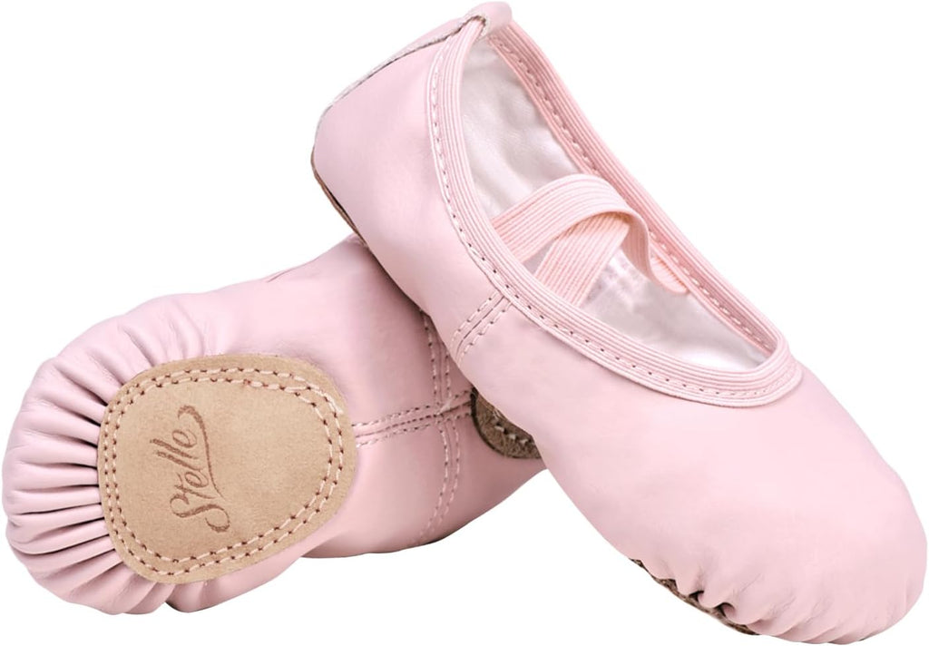 Stelle Ballet Shoes - Soft Leather Toddler Ballet Slippers for Boys & Girls | Comfortable Fit