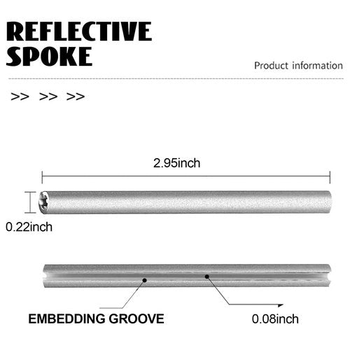 Shudyear 72 Pcs Bicycle Spoke Reflective Skins Bike Reflectors for Night Riding 360°Visibility,Suitable for Bikes, Motorcycles,Ebike Reflector,Safety Warnings and DIY Decorations,So Cool(Silvery)