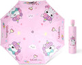 Hannstar Automatic Kids Umbrella - Folding Telescopic Design for UV Protection | Durable & Lightweight Cute Kitty Brolly