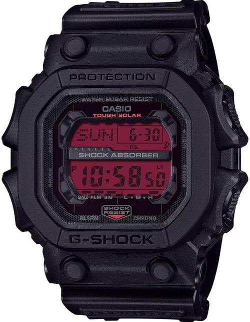 Casio G-Shock Oversized Black Resin Digital Watch - Red Accents | Model GX-56BBR-1
