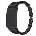 Lamshaw Compatible for Amazfit Helio Bands, Quick Release Elastic Silicone Hollowed Out Replacement Straps Compatible for Amazfit Helio Fitness Tracker Wristband (Black)