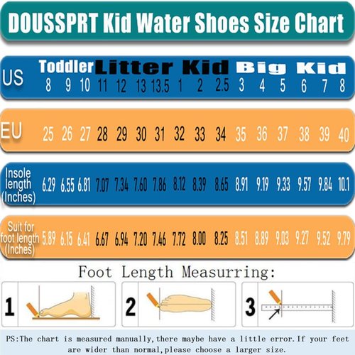 DOUSSPRT Water Shoes - Quick Dry Aqua Shoes for Kids | Ideal for Beach, Swim & Pool Activities