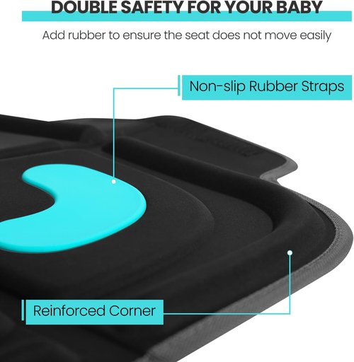 Heytrip Car Seat Protector - Waterproof, Non-Slip Design for 0-12 Years Old | Fits Most Car Seats (Black/Blue)