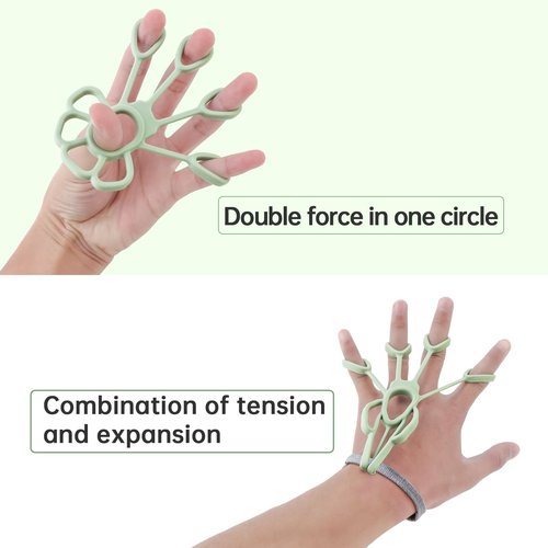 Tobefore Grip Strengthener with Finger Trainer, 6-Level Resistance Hand Training Set, Eco-Friendly Silicone Anti-Slip Design, for Hand Exercise and Strength Support (Pink/Green/Blue)