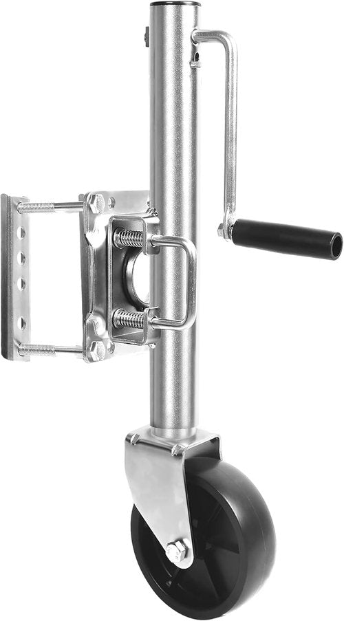 MaxxHaul 10" Lift Swing Back Trailer Jack - Heavy Duty 1,000 lb Capacity with Smooth-Rolling Wheel