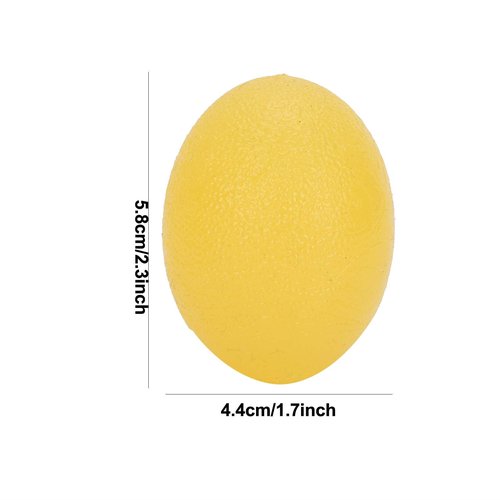 Sonew 5pcs Silicone Grip Ball Egg-shaped Wrist Exercise Massage Ball Fitness Rehabilitation Grip Ball (Yellow 15 Hardness)