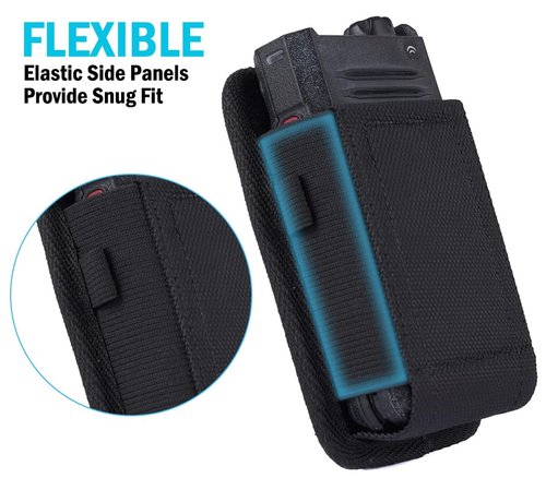 Case for Siyata SD7 Radio, Nakedcellphone Rugged Canvas Pouch Vertical Holster Holder [Metal Clip and Secure Belt Thread Loop Harness] for Rapid Radios - Black