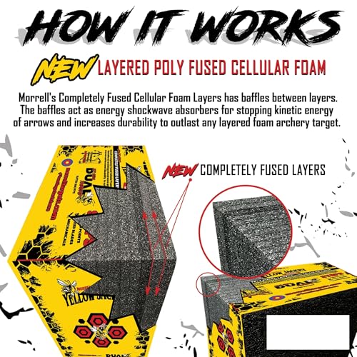 Morrell Yellow Jacket Dual Threat Foam Archery Target 350 FPS - 4 Sides, 32 Bullseyes