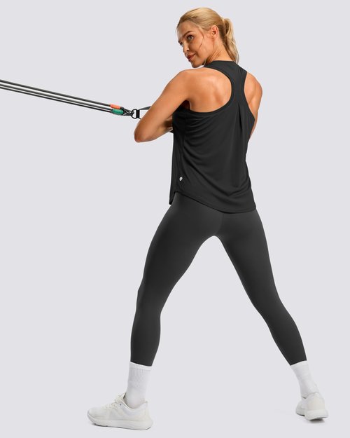 G Gradual Women's Workout Tank Tops Racerback Athletic Yoga Tops Loose Fit Sleeveless Running Gym Sports Shirts for Women(Black,M)