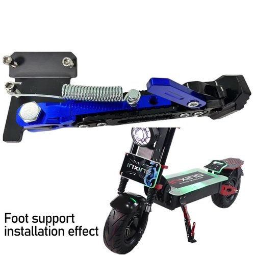 Kickstand Bracket for Motorcycle Dirt Bike Scooter, Side Stand Mount with Screws - 55mm (2.17in) Hole Spacing, Universal Kickstand Support Bracket Compatible with Scooters (Blue-Hole spacing 2.2in)