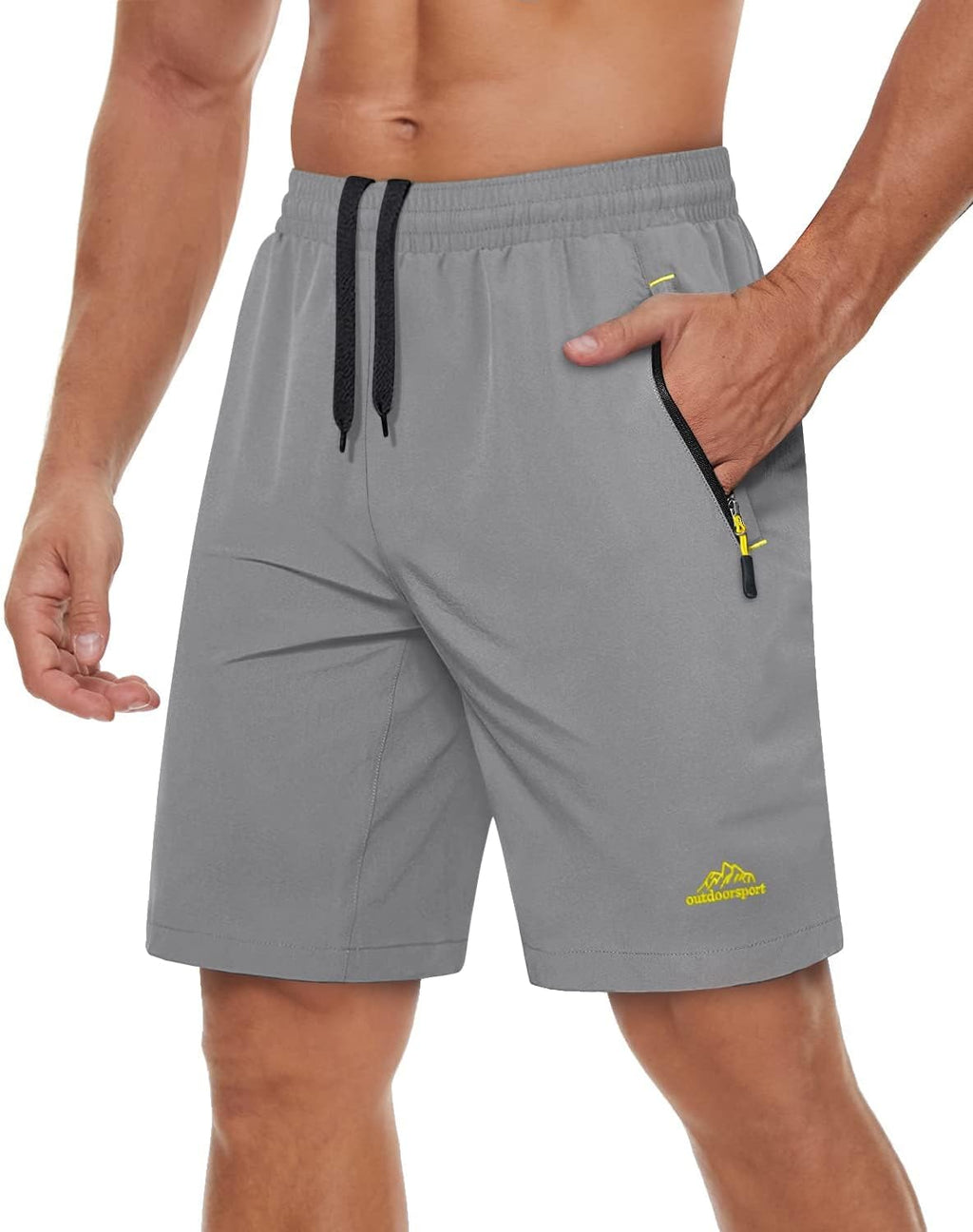 TACVASEN Men's Running Shorts - Quick Dry Lightweight Gym Shorts with 3 Zipper Pockets | 9" Summer Fit