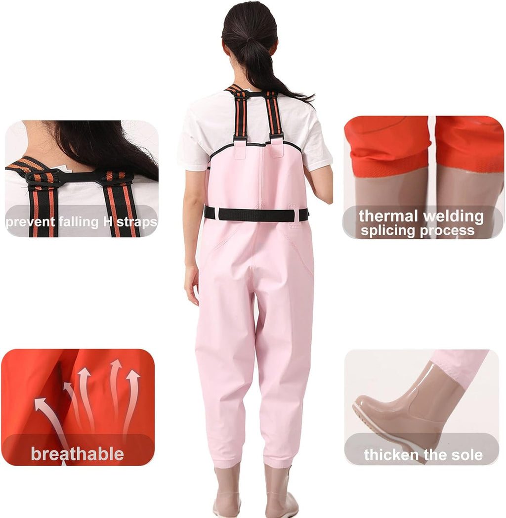 Skiennix PVC Insulated Chest Waders - Waterproof Women's Duck Hunting & Fishing Waders | Durable Boots