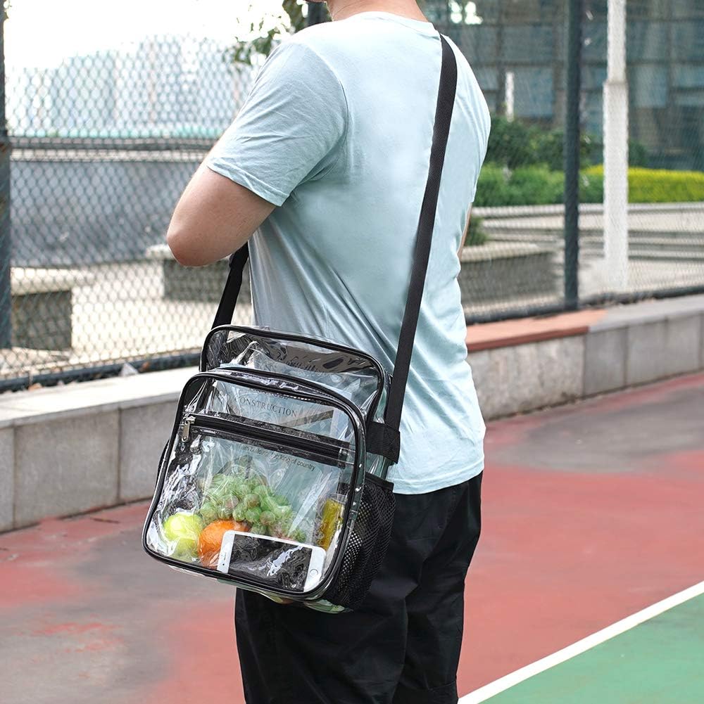 Skiennix Clear Bag - Stadium Approved Crossbody Messenger Shoulder Bag with Adjustable Strap | Perfect for Concerts & Sports Events