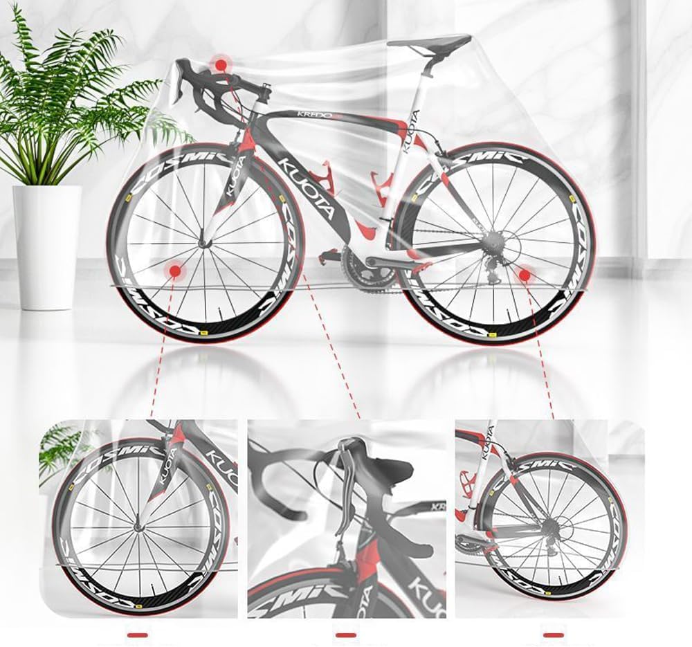 Skiennix Bike Covers - 2 Pack Disposable Clear PEVA Waterproof Outdoor Protection | Lightweight Dust Covers for All Bikes