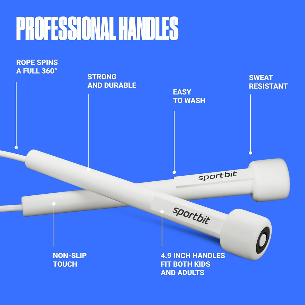 SPORTBIT Adjustable Jump Rope - Perfect for Cardio, Boxing & Weight Loss - Ideal for Men & Women