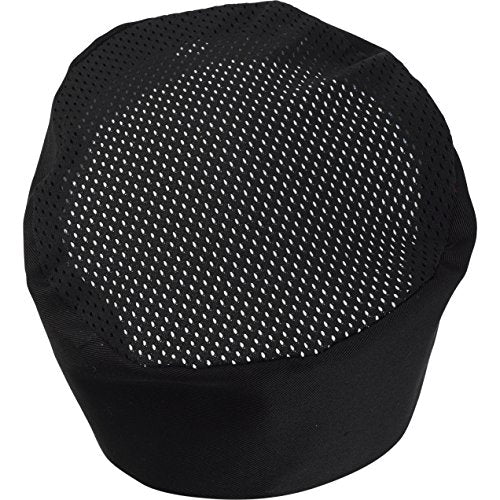Black Chef Hat Adjustable One Size Fit Most - Kitchen Uniforms, Skull Cap