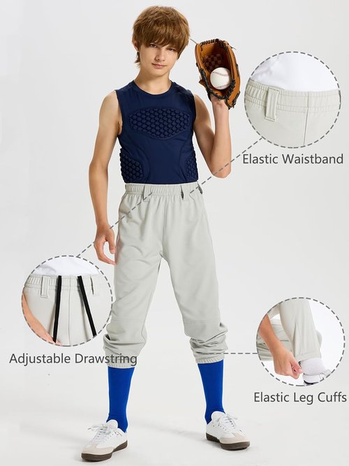 DEVOROPA Youth Baseball & Softball Pants - Comfortable Fit with Pockets | Sizes 2T-5T