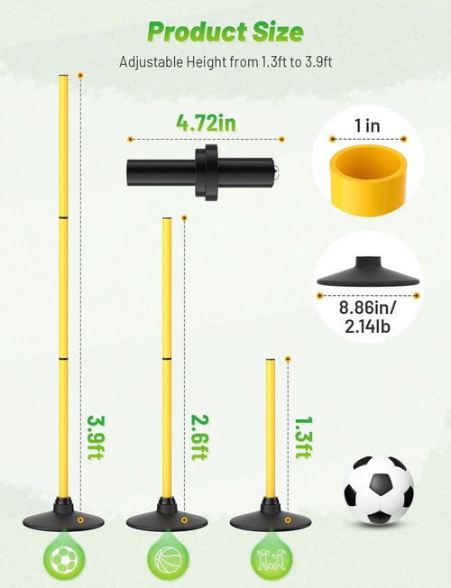 GHB Agility Poles - 50" Rebound Sports Basketball Training Poles | Detachable Speed Training Equipment