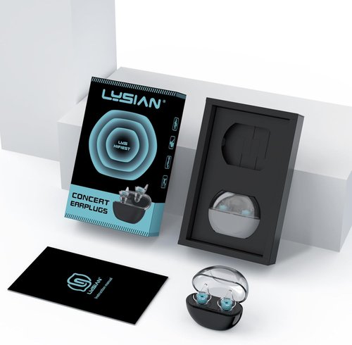 LYSIAN High-Fidelity Ear Plugs - Reusable Musicians Earplugs for Noise Reduction 18dB | 2 Pairs (L+S) - Clear Sound & Comfort