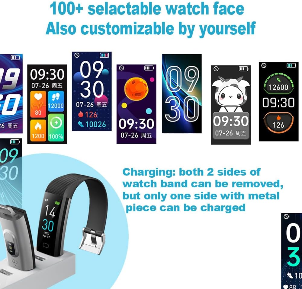 Skiennix Fitness Tracker - Heart Rate Monitor & Step Counter | IP68 Waterproof Smart Watch for Men & Women