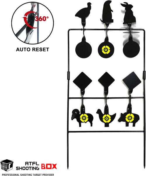 Atflbox Pellet Gun Target - Heavy Metal Spinner Silhouette for .177 & .20 Caliber Airguns | Outdoor Shooting Fun