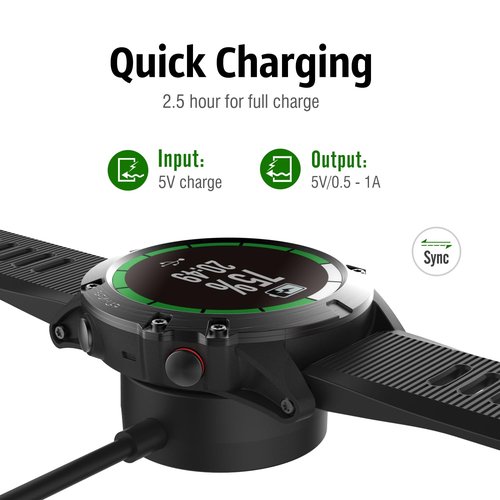 MoKo 2Pack Charger Dock Compatible with Garmin Vivoactive 6/5/4/3/Venu/Fenix 8/7/7 Pro/7S/7S Pro/7X/6/6S/6X/5/5S/5X/Forerunner 970/570/745/Instinct/Venu 4/3/2, USB Data Sync Charging Station, Black