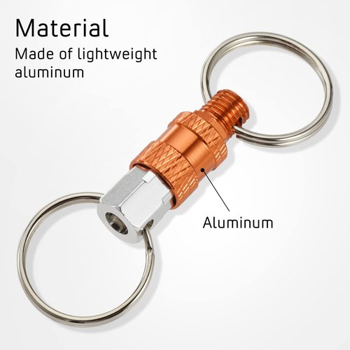SEADESKY 6Pcs Quick Release Keychain Detachable Key Ring Pull Apart Keychain with 2 Split Rings Detachable Key Chain Secure Key Attachment (Multicolor)