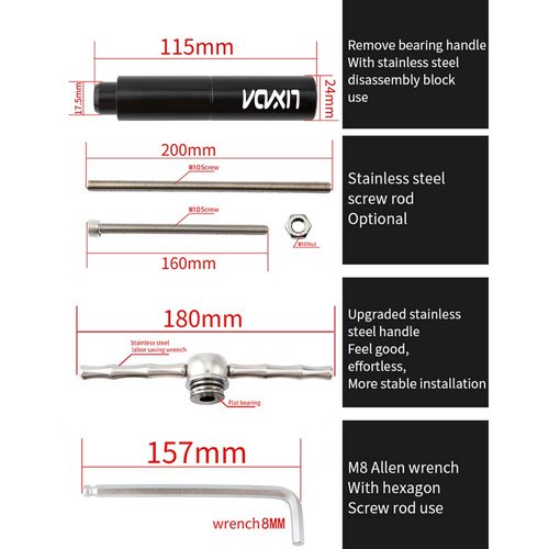 Lixada Bicycle Bearing Press Kit Bike Bottom Bracket Install and Removal Tool Kit Bike Bottom Bracket Remover for BB86/BB30/BB91/BB92/PF30