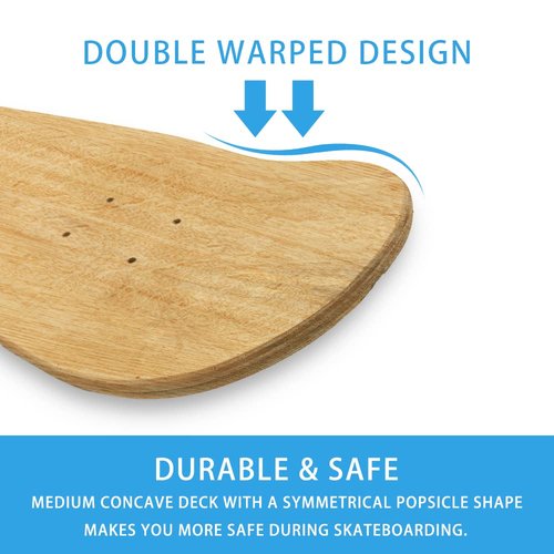 Vigorange 2 Packs 31"x 8" Blank Skateboard Decks,Natural,7-Layer Maple Double Tail Plain Skateboard, Great for Replacement,Art Painting and Home Decor