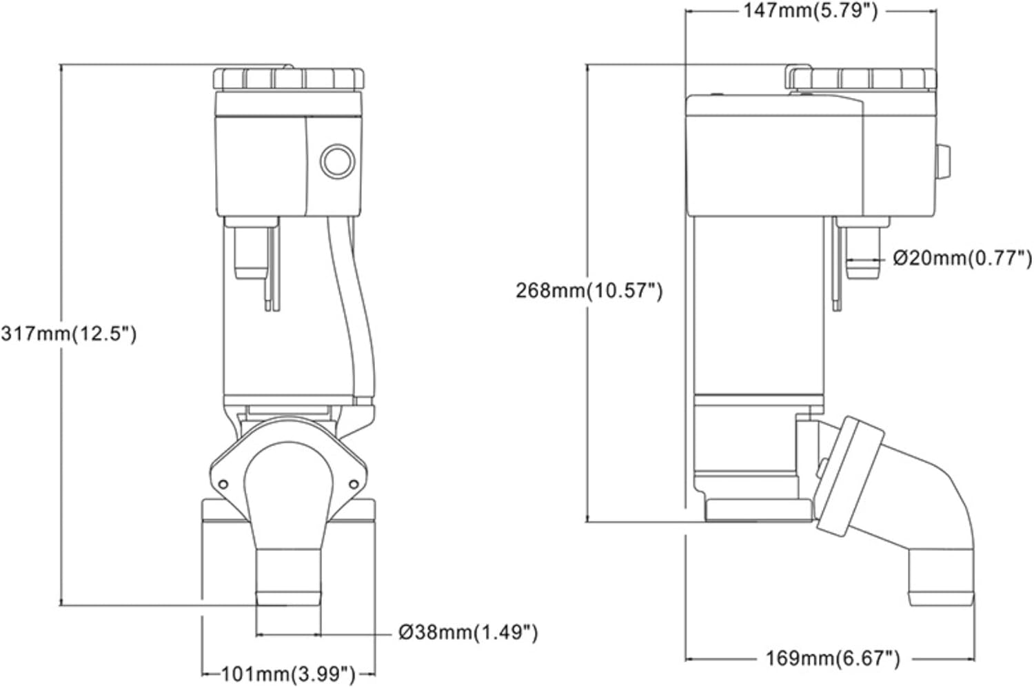 SEAFLO 12V Electric Marine Toilet Conversion Kit - Self-Priming Macerator Flush, Fits Compact & Regular Heads | 4-Year Warranty