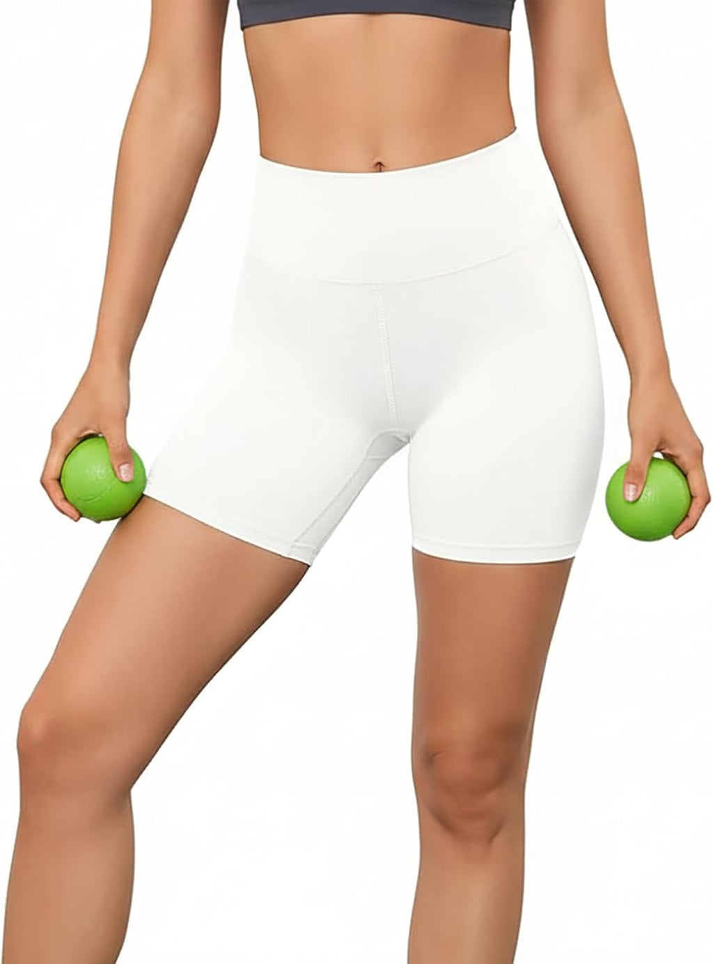 Skiennix High Waisted Biker Shorts for Women - Tummy Control Yoga & Gym Spandex | 5" Length
