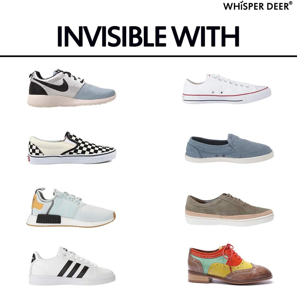 Whisper Deer No Show Liner Socks for Women - Invisible Cotton Sneaker Socks with Non-Slip Grips | Sizes 4-7, 7-10, 10-13