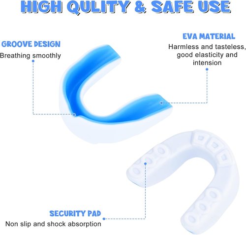 MENOLY Youth Mouth Guard - 6 Pack Sport Mouth Guards with Portable Cases for Football, Basketball, MMA & More