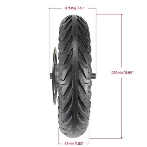 HTBCCHB 8.5 inch Solid Tire with hub，Explosion-Proof Solid Tire Wheel Hub 110mm brake rotors Set，Shock Absorbing Scooter Tubeless Tyre compatible with Mi M365/1s gotrax Electric Scooter parts
