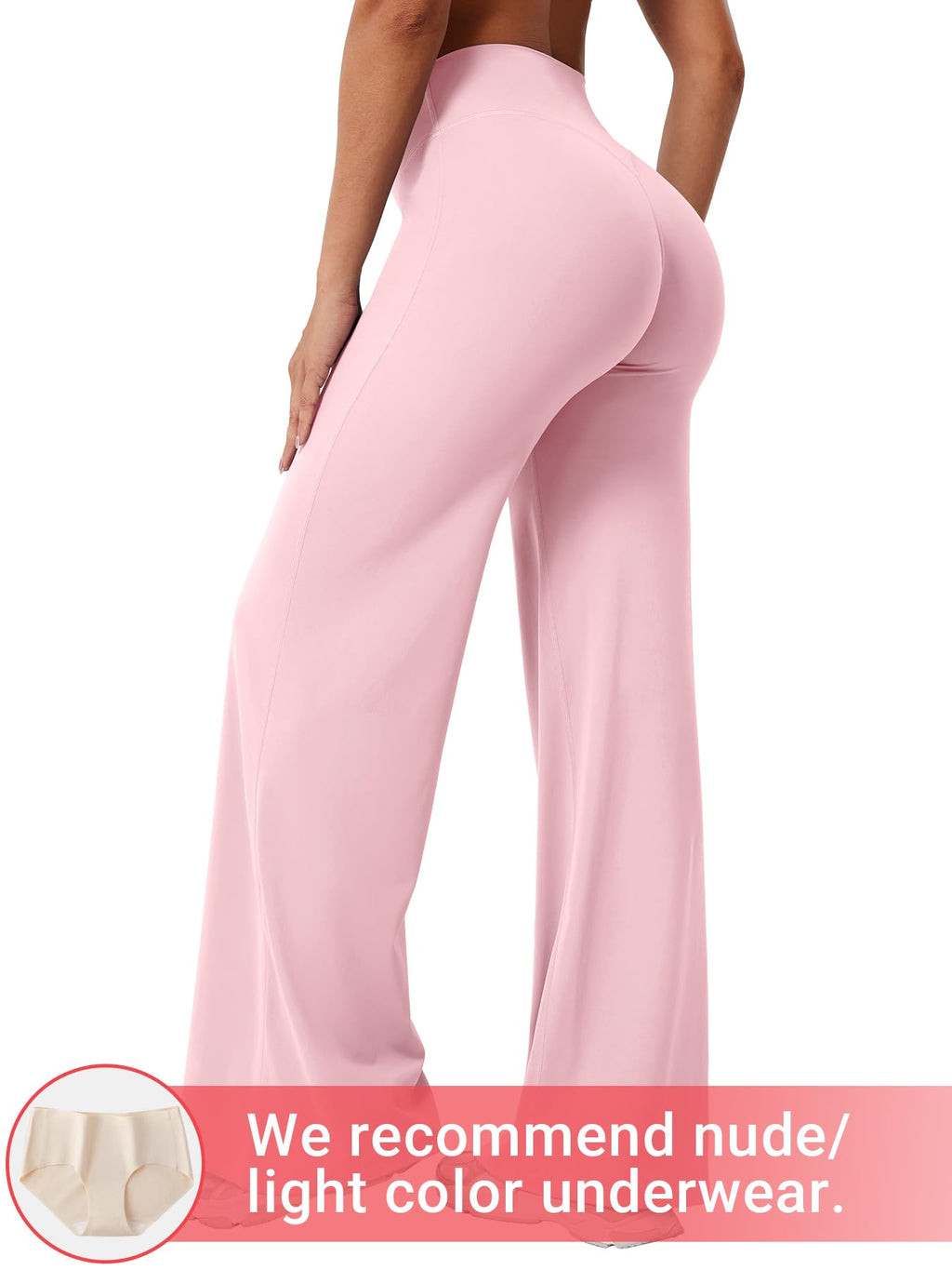 YEOREO Workout Leggings Womens No Front Seam Straight Leggings 31.5" High Waist Buttery Eddiy Gym Yoga Pants Light Pink XL