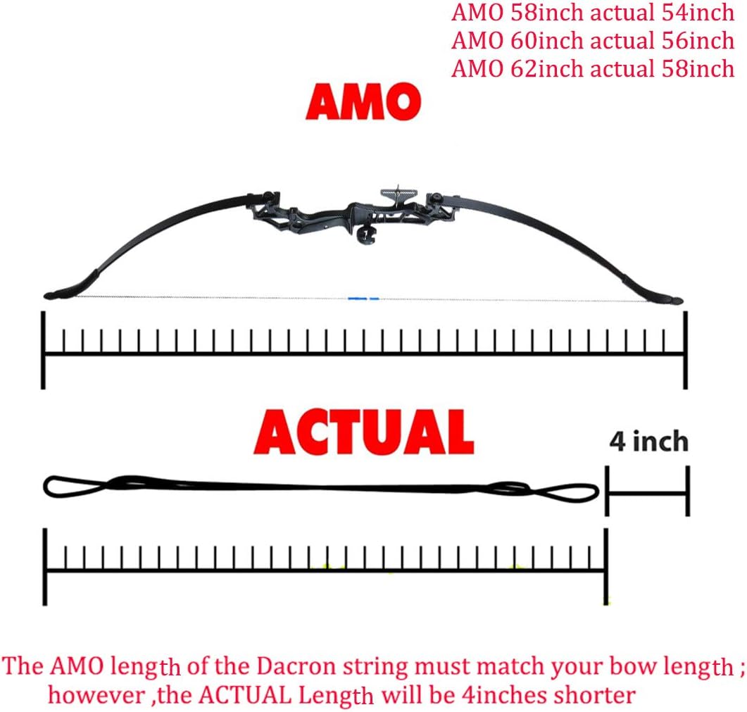 Skiennix Recurve Bow String - Durable Dacron Replacement for Traditional Bows | AMO 60/62 Inch, 16 Strands