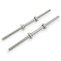 Sunny Health & Fitness 24" Standard Threaded Dumbbell Handle with Star-Lock Collars – Solid Steel, Fits 1" Plates, Knurled Grip, Chrome Finish - SF-SB01-24