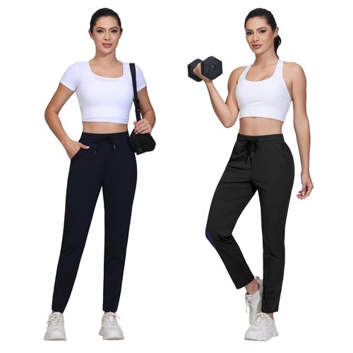 Dress Golf Pants Women Workout Athletic Track Sweatpants High Waisted with Pockets Lightweight Work Travel Petite Comfy Stretch Lounge Casual Joggers Yoga Leggings Trendy Clothes Outfits 27" Black S