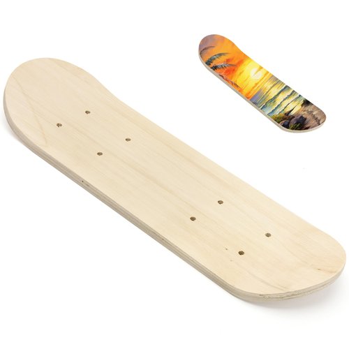 DIY Blank Skateboard Deck, 16.92 X 4.92 Inch Plain Custom Skateboard Deck for Double Sided Unfinished Maple Board, Art Painting and Creativity