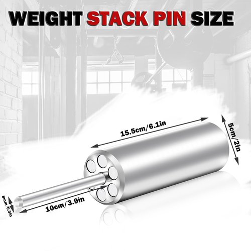 PLAYGOGYM Steel Weight Stack Pin - Gym Pins for Weight Stack, Secure & Durable Fitness Gym Pin Extender for 2" Weight Plates (8 * 100mm)